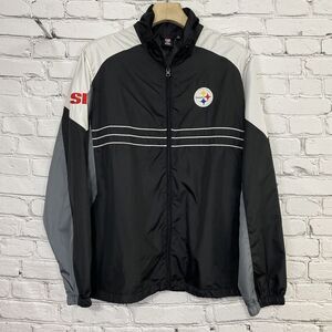 Pittsburgh Steelers‎ Reebok Team Apparel SI Full Zip Windbreaker Jacket Size L